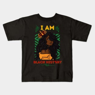 I Am Black History Melanated Queen Kids T-Shirt